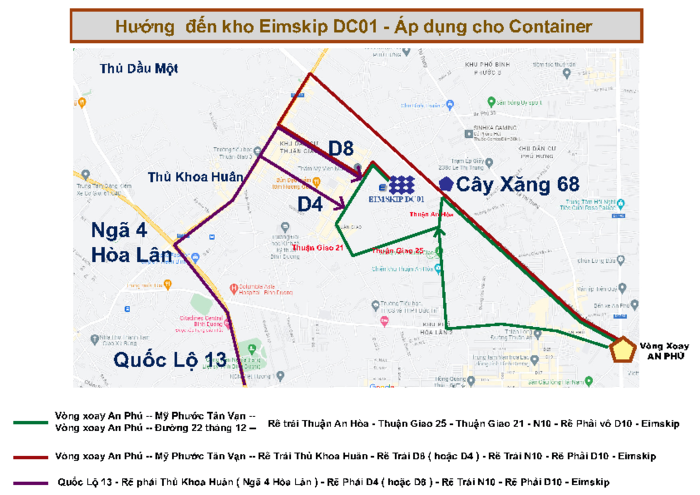 Bản đồ kho Bình Dương Eimskip - Kho Bãi EIMSKIP - Công Ty TNHH EIMSKIP Việt Nam